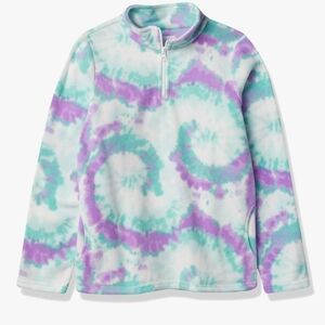 Children's Place Fleece Top Kid Sz 10-12 Print Glacier Half Zip Pullover